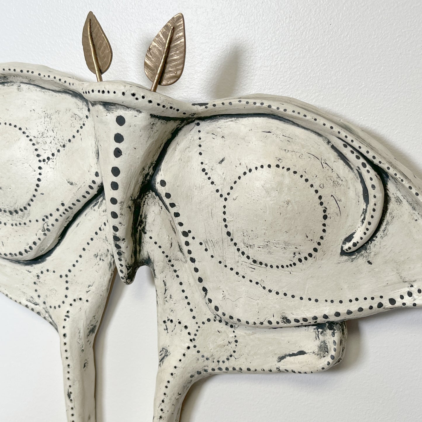 Luna moth wall art ceramic sculpture