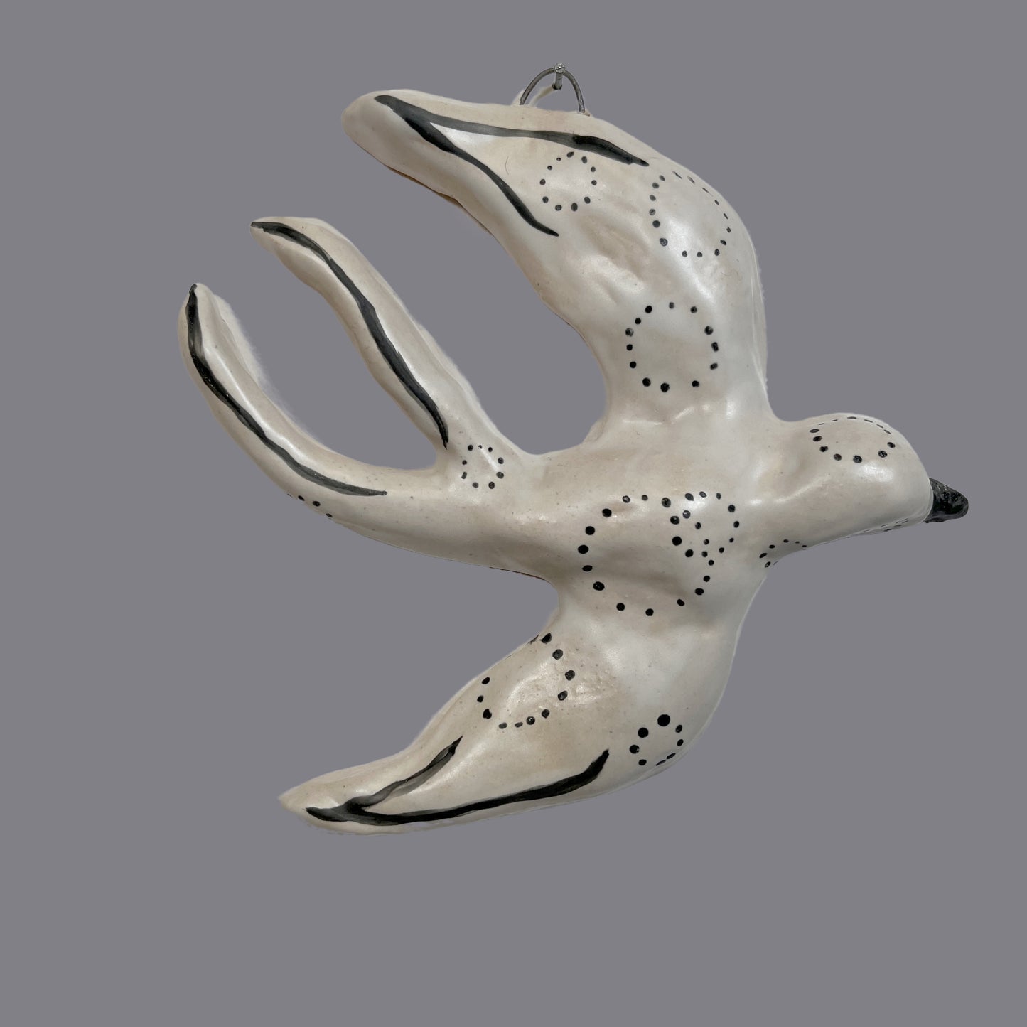 Ceramic wall art flying swallow artist made